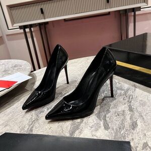 Black Patent Pointed High Heel Pumps
